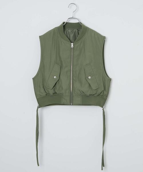 WEGO(ウィゴー)の「WEGO/ショートMA-1ベスト(ベスト・レディース・ブラック/カーキ・FREE)」の22枚目の写真