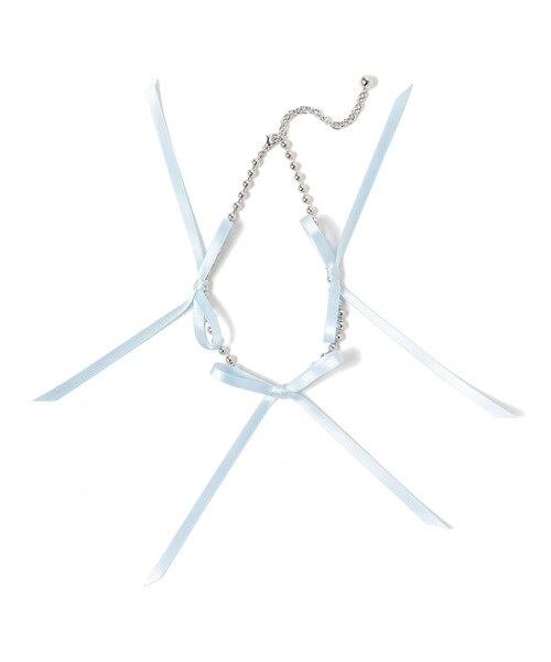 Ray BEAMS(レイビームス)の「Ray BEAMS / ボールチェーン リボン ネックレス(ネックレス・レディース・ホワイト/サックスブルー・ONE SIZE)」の12枚目の写真
