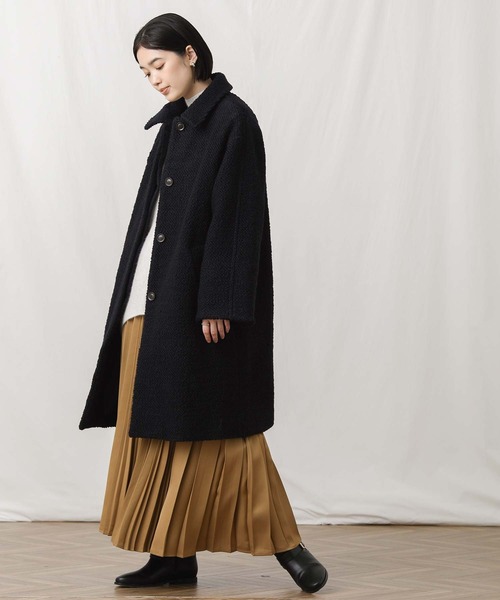 Gready Brilliant(グレディブリリアン)の「WNyロービングステンカラーコート(ステンカラーコート・レディース・ネイビー/ブルー・38)」の4枚目の写真