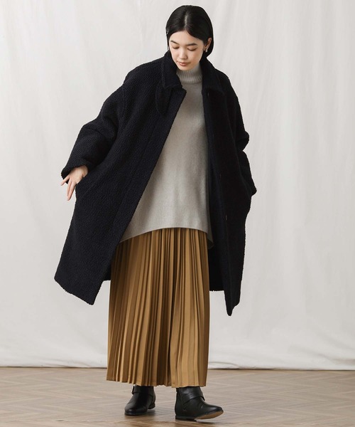 Gready Brilliant(グレディブリリアン)の「WNyロービングステンカラーコート(ステンカラーコート・レディース・ネイビー/ブルー・38)」の7枚目の写真