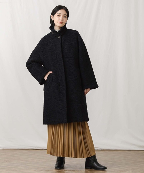 Gready Brilliant(グレディブリリアン)の「WNyロービングステンカラーコート(ステンカラーコート・レディース・ネイビー/ブルー・38)」の12枚目の写真