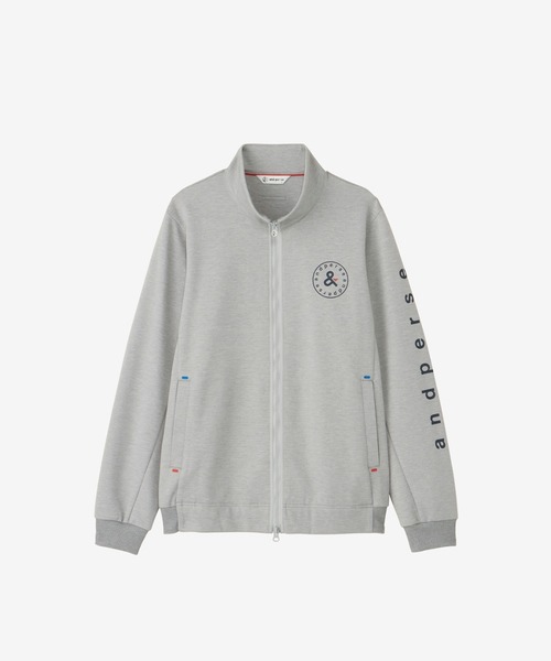 and per se（アンパスィ）の「SWING DRYジャカード長袖フルジップブルゾン（メンズ）（スウェット・メンズ・グレー/ネイビー/ホワイト・L/LL/M）」の3枚目の写真