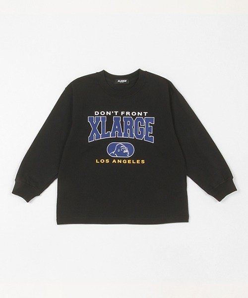 XLARGE KIDS(エクストララージキッズ)の「カレッジロゴ長袖Tシャツ(Tシャツ/カットソー・キッズ・ホワイト/レッド/ブラック・80cm/90cm/100cm/110cm/120cm/130cm/140cm)」の1枚目の写真