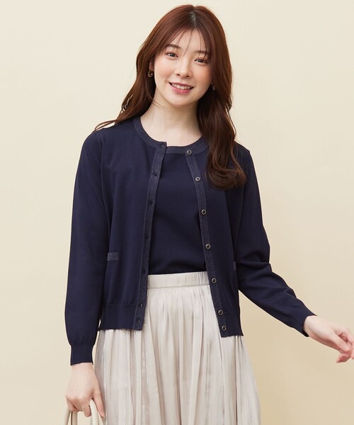 ANY SIS(エニィスィス)の「【2SET】ラメトリミング ツイン(アンサンブル・レディース・ホワイト系/ネイビー系/ライラック系・2)」の2枚目の写真