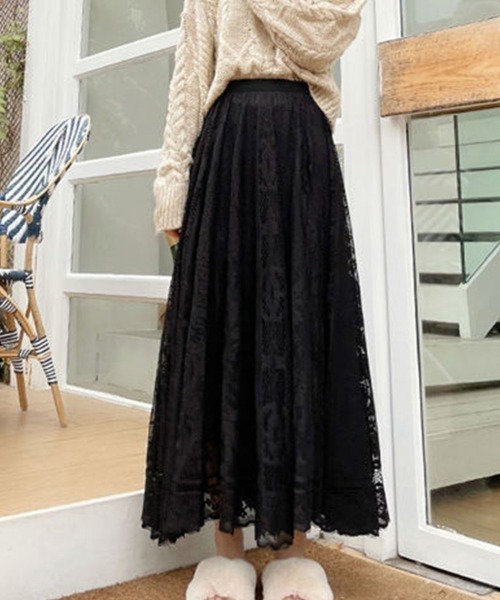 Miniministore（ミニミニストア）の「総レーススカート レディース ボトムス（スカート・レディース・ベージュ/ブラック/ホワイト・FREE）」の4枚目の写真