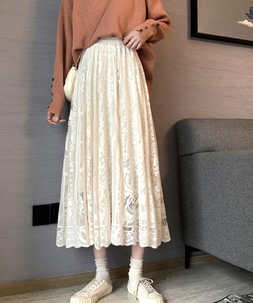 Miniministore（ミニミニストア）の「総レーススカート レディース ボトムス（スカート・レディース・ベージュ/ブラック/ホワイト・FREE）」の10枚目の写真