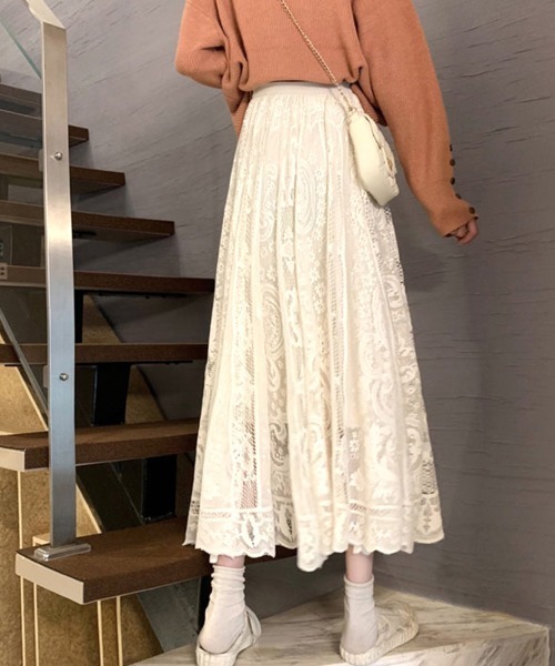 Miniministore（ミニミニストア）の「総レーススカート レディース ボトムス（スカート・レディース・ベージュ/ブラック/ホワイト・FREE）」の11枚目の写真