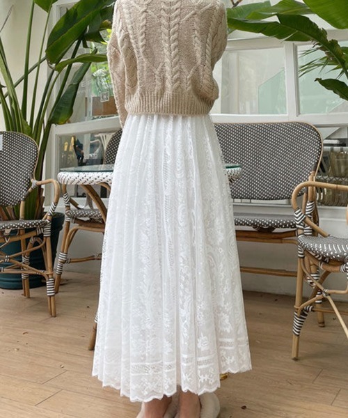 Miniministore（ミニミニストア）の「総レーススカート レディース ボトムス（スカート・レディース・ベージュ/ブラック/ホワイト・FREE）」の14枚目の写真