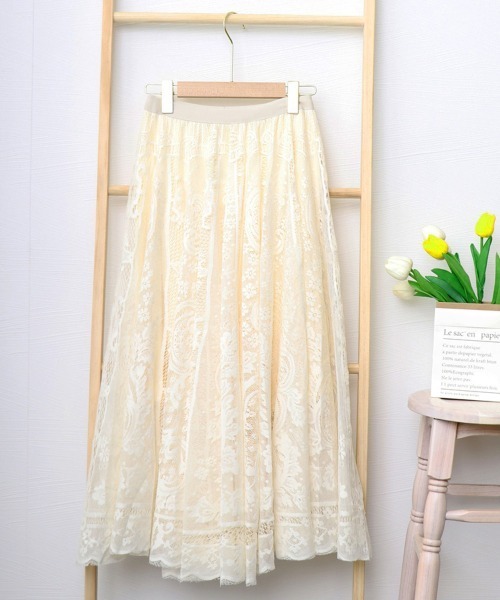 Miniministore（ミニミニストア）の「総レーススカート レディース ボトムス（スカート・レディース・ベージュ/ブラック/ホワイト・FREE）」の16枚目の写真