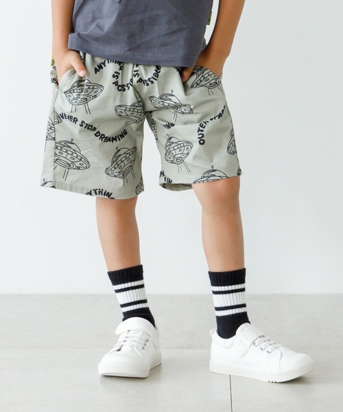 MAKE YOUR DAY（メイクユアデイ）の「セットアップできるUFO総柄パンツ■80～140cm（その他パンツ・キッズ・ブラック/オリーブ・80/90/100/110/120/130/140）」の2枚目の写真