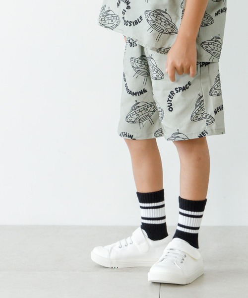 MAKE YOUR DAY（メイクユアデイ）の「セットアップできるUFO総柄パンツ■80～140cm（その他パンツ・キッズ・ブラック/オリーブ・80/90/100/110/120/130/140）」の3枚目の写真