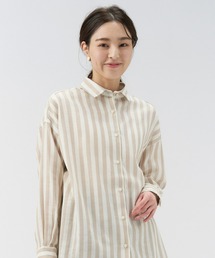 Pitta Re:) | 綿100% Wガーゼ BIGシルエット 長袖カジュアルシャツ(シャツ/ブラウス)