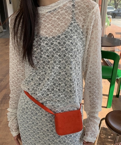 LYEON(リヨン)の「シアーレースワンピース(ワンピース・レディース・アイボリー/ブラック・FREE)」の13枚目の写真