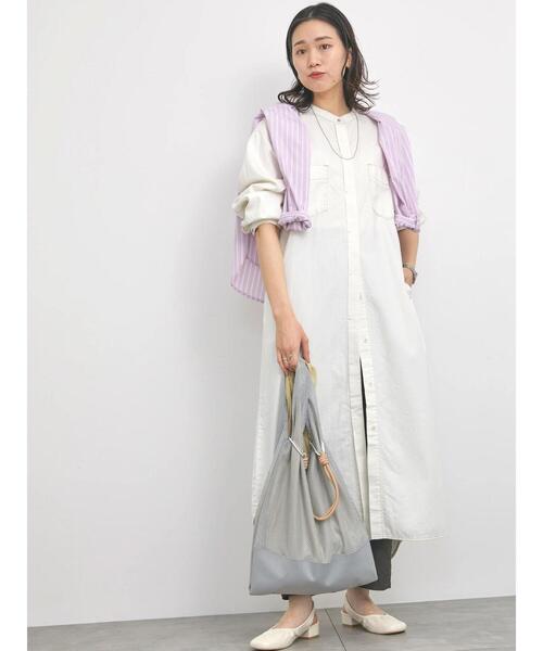 Samansa Mos2 blue（サマンサモスモスブルー）の「【ECO DENIM】シャツワンピース（ワンピース・レディース・チャコールグレー/ブルー/キナリ・F）」の7枚目の写真