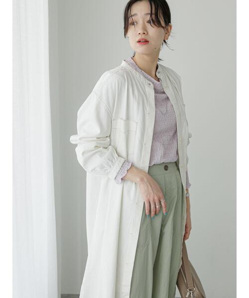 Samansa Mos2 blue（サマンサモスモスブルー）の「【ECO DENIM】シャツワンピース（ワンピース・レディース・チャコールグレー/ブルー/キナリ・F）」の17枚目の写真