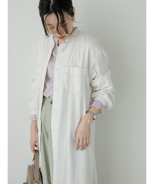 Samansa Mos2 blue（サマンサモスモスブルー）の「【ECO DENIM】シャツワンピース（ワンピース・レディース・チャコールグレー/ブルー/キナリ・F）」の11枚目の写真