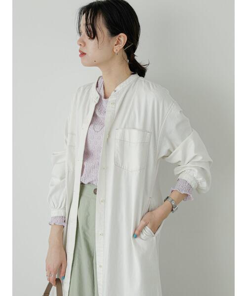 Samansa Mos2 blue（サマンサモスモスブルー）の「【ECO DENIM】シャツワンピース（ワンピース・レディース・チャコールグレー/ブルー/キナリ・F）」の12枚目の写真