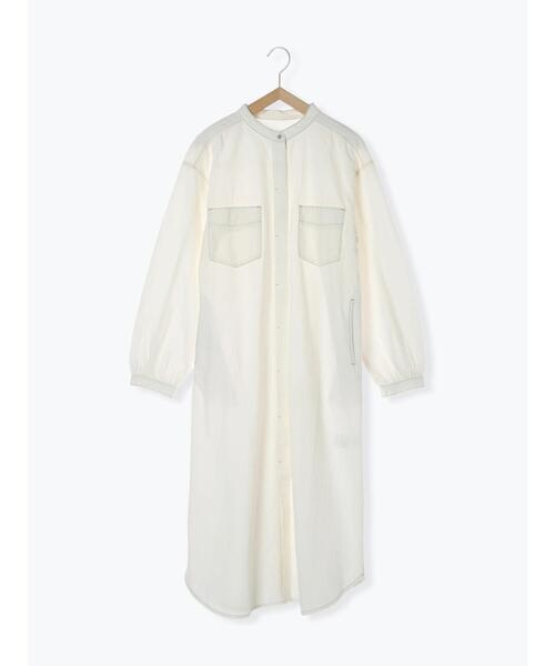 Samansa Mos2 blue（サマンサモスモスブルー）の「【ECO DENIM】シャツワンピース（ワンピース・レディース・チャコールグレー/ブルー/キナリ・F）」の15枚目の写真