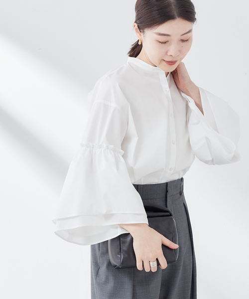 JOURNAL STANDARD L'ESSAGE/フレアスリーブTシャツ白新品 ジャーナルスタンダード レサージュ JOURNAL STANDARD L'ESSAGE