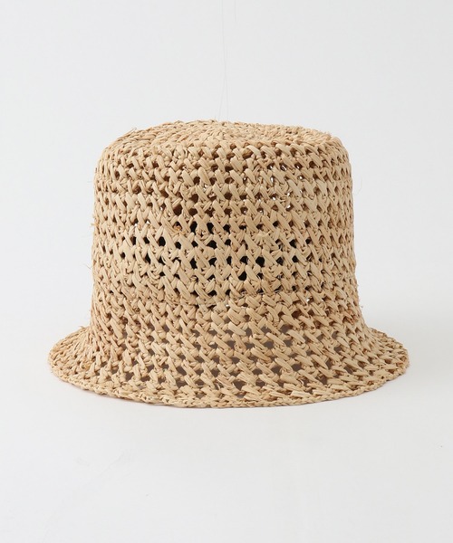 ROPE'（ロペ）の「透かし編みラフィアバケットハット（ハット・レディース・ベージュ・FREE）」の3枚目の写真
