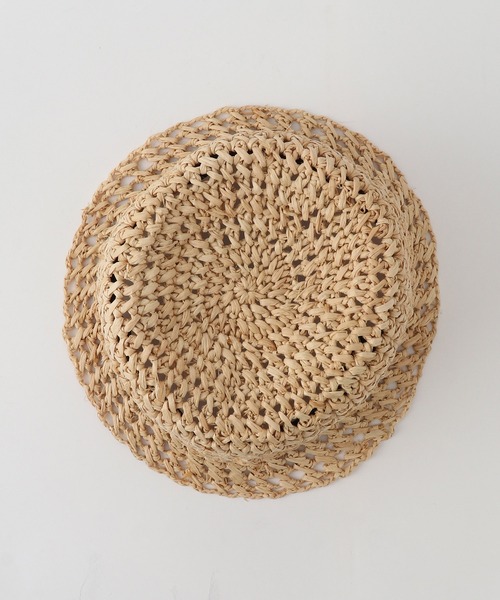 ROPE'（ロペ）の「透かし編みラフィアバケットハット（ハット・レディース・ベージュ・FREE）」の5枚目の写真