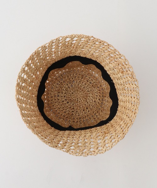 ROPE'（ロペ）の「透かし編みラフィアバケットハット（ハット・レディース・ベージュ・FREE）」の6枚目の写真
