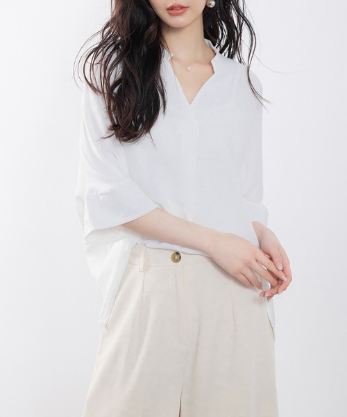 SAISON DE PAPILLON(セゾンドパピヨン)の「シワ加工ドルマンスリーブブラウス(シャツ/ブラウス・レディース・ベージュ/ブラック/ホワイト/グリーン・M/L)」の12枚目の写真