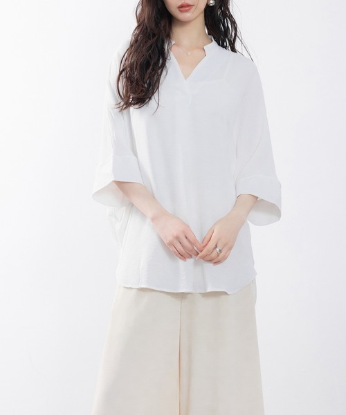 SAISON DE PAPILLON(セゾンドパピヨン)の「シワ加工ドルマンスリーブブラウス(シャツ/ブラウス・レディース・ベージュ/ブラック/ホワイト/グリーン・M/L)」の13枚目の写真
