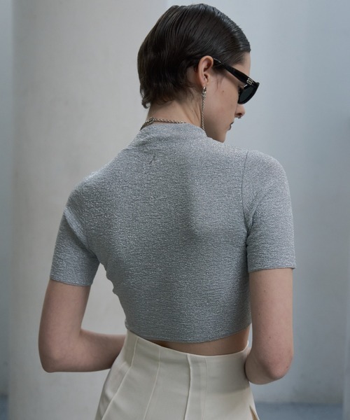 JOSE MOON(ジョゼムーン)の「GLITTER CROP KNIT/グリッタークロップニット(ニット/セーター・レディース・ブラック/グレー/シルバー・FREE)」の18枚目の写真