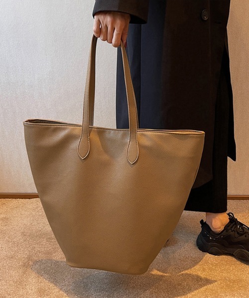 Miniministore(ミニミニストア)の「PUレザートートバッグ 大容量 レトロ(トートバッグ・レディース・キャメル/ダークベージュ/モカ/ブラック/ブラウン/アイボリー/ブラック系・FREE)」の22枚目の写真