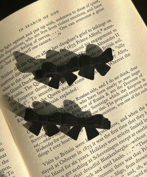 WEGO(ウィゴー)の「WEGO/【2点セット】ダブルリボンクリップ(バレッタ/ヘアクリップ・レディース・シルバー/ブラック/ライトグレー/ワイン・FREE)」の2枚目の写真