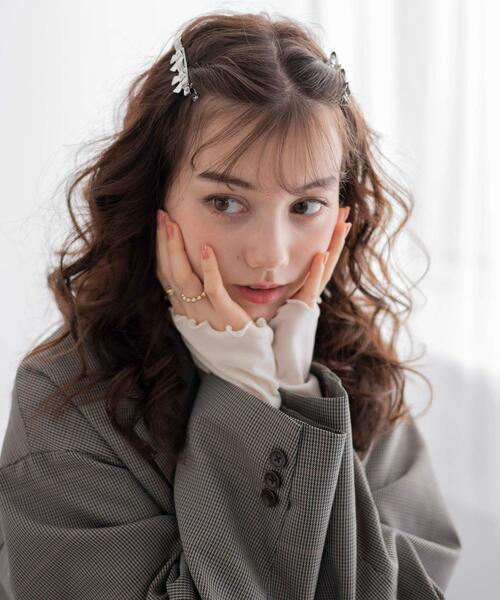 WEGO(ウィゴー)の「WEGO/【2点セット】ダブルリボンクリップ(バレッタ/ヘアクリップ・レディース・シルバー/ブラック/ライトグレー/ワイン・FREE)」の9枚目の写真