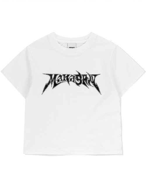 MAHAGRID(マハグリッド)の「『mahagrid/マハグリッド』 FLAME LOGO CROP TEE/フレームロゴクロップ T(Tシャツ/カットソー・レディース・ホワイト/ブラック・FREE)」の5枚目の写真