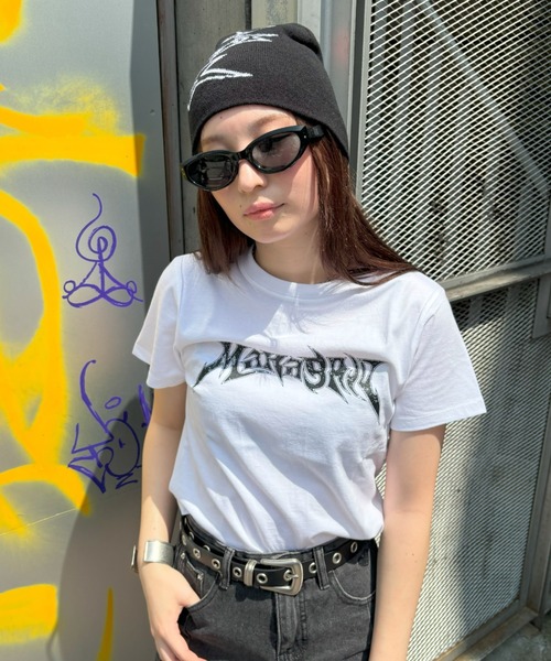 MAHAGRID(マハグリッド)の「『mahagrid/マハグリッド』 FLAME LOGO CROP TEE/フレームロゴクロップ T(Tシャツ/カットソー・レディース・ホワイト/ブラック・FREE)」の16枚目の写真