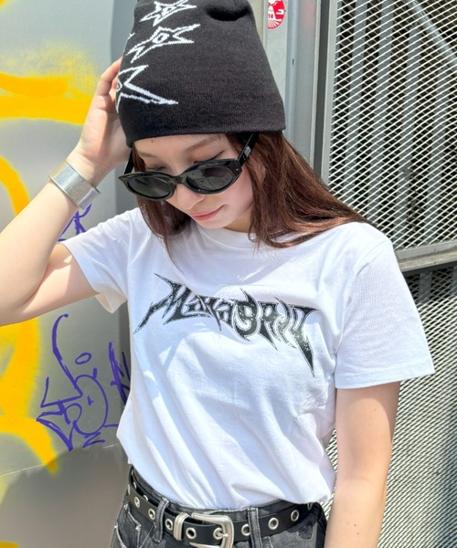 MAHAGRID(マハグリッド)の「『mahagrid/マハグリッド』 FLAME LOGO CROP TEE/フレームロゴクロップ T(Tシャツ/カットソー・レディース・ホワイト/ブラック・FREE)」の18枚目の写真