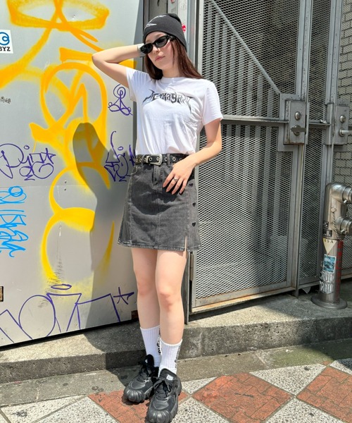 MAHAGRID(マハグリッド)の「『mahagrid/マハグリッド』 FLAME LOGO CROP TEE/フレームロゴクロップ T(Tシャツ/カットソー・レディース・ホワイト/ブラック・FREE)」の21枚目の写真