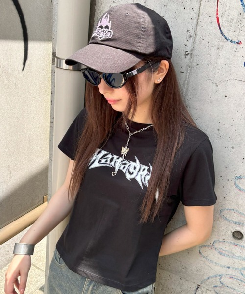 MAHAGRID(マハグリッド)の「『mahagrid/マハグリッド』 FLAME LOGO CROP TEE/フレームロゴクロップ T(Tシャツ/カットソー・レディース・ホワイト/ブラック・FREE)」の14枚目の写真