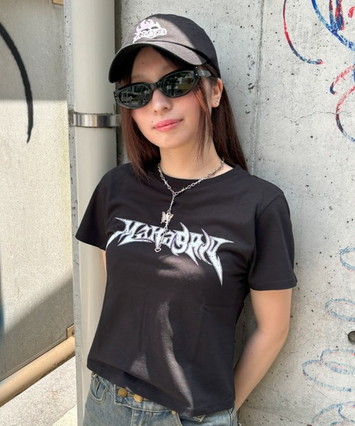 MAHAGRID(マハグリッド)の「『mahagrid/マハグリッド』 FLAME LOGO CROP TEE/フレームロゴクロップ T(Tシャツ/カットソー・レディース・ホワイト/ブラック・FREE)」の15枚目の写真