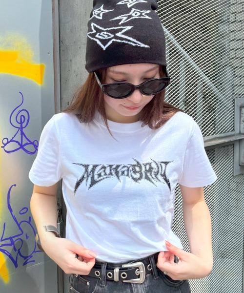 MAHAGRID(マハグリッド)の「『mahagrid/マハグリッド』 FLAME LOGO CROP TEE/フレームロゴクロップ T(Tシャツ/カットソー・レディース・ホワイト/ブラック・FREE)」の19枚目の写真