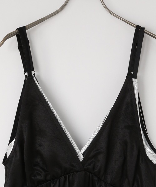 yuw(ユウ)の「レイヤードキャミワンピース 115198(ワンピース・レディース・グレー/ブラック・FREE)」の16枚目の写真