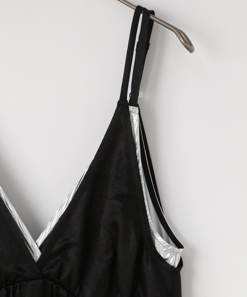 yuw(ユウ)の「レイヤードキャミワンピース 115198(ワンピース・レディース・グレー/ブラック・FREE)」の15枚目の写真