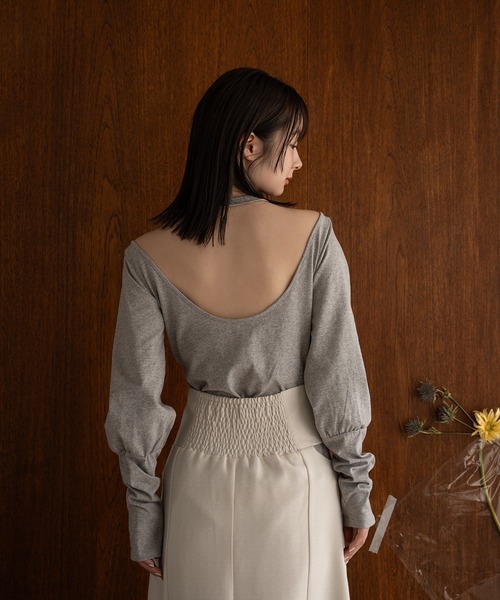 フェイクレイヤードプルオーバー レディース mideal（マイディール）の「fake layered pull over / フェイク