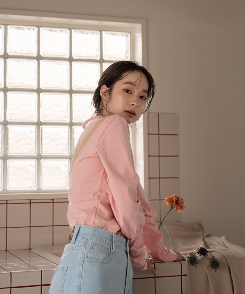 mideal(マイディール)の「fake layered pull over / フェイクレイヤードプルオーバー(Tシャツ/カットソー・レディース・ライトピンク/杢グレー/ライトカーキ・FREE)」の11枚目の写真