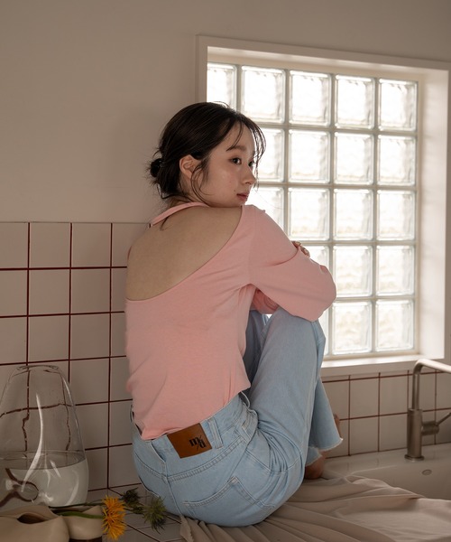 mideal(マイディール)の「fake layered pull over / フェイクレイヤードプルオーバー(Tシャツ/カットソー・レディース・ライトピンク/杢グレー/ライトカーキ・FREE)」の5枚目の写真