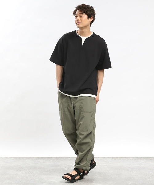 GLOBAL WORK Smile Seed Store（グローバルワーク スマイルシードストア）の「ダブルフェイスレイヤードTシャツ/984173（Tシャツ/カットソー・メンズ・サックスブルー/グレイッシュベージュ/ブラック/ネイビー・LARGE/SMALL/MEDIUM/X-LARGE）」の5枚目の写真