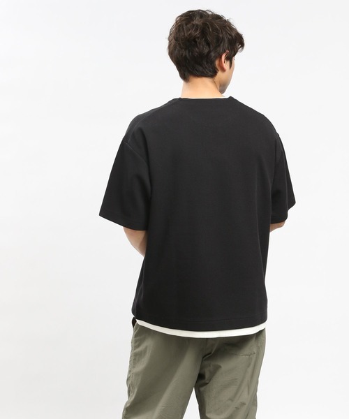 GLOBAL WORK Smile Seed Store（グローバルワーク スマイルシードストア）の「ダブルフェイスレイヤードTシャツ/984173（Tシャツ/カットソー・メンズ・サックスブルー/グレイッシュベージュ/ブラック/ネイビー・LARGE/SMALL/MEDIUM/X-LARGE）」の11枚目の写真