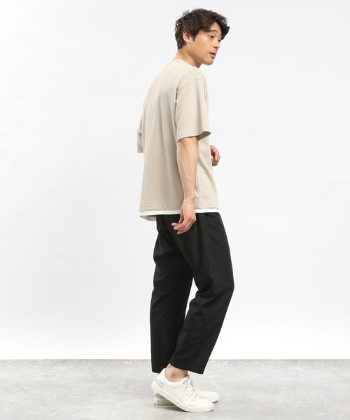 GLOBAL WORK Smile Seed Store（グローバルワーク スマイルシードストア）の「ダブルフェイスレイヤードTシャツ/984173（Tシャツ/カットソー・メンズ・サックスブルー/グレイッシュベージュ/ブラック/ネイビー・LARGE/SMALL/MEDIUM/X-LARGE）」の13枚目の写真