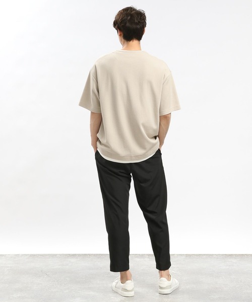 GLOBAL WORK Smile Seed Store（グローバルワーク スマイルシードストア）の「ダブルフェイスレイヤードTシャツ/984173（Tシャツ/カットソー・メンズ・サックスブルー/グレイッシュベージュ/ブラック/ネイビー・LARGE/SMALL/MEDIUM/X-LARGE）」の14枚目の写真