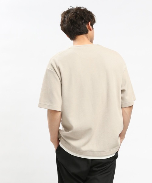 GLOBAL WORK Smile Seed Store（グローバルワーク スマイルシードストア）の「ダブルフェイスレイヤードTシャツ/984173（Tシャツ/カットソー・メンズ・サックスブルー/グレイッシュベージュ/ブラック/ネイビー・LARGE/SMALL/MEDIUM/X-LARGE）」の17枚目の写真