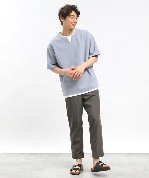 GLOBAL WORK Smile Seed Store（グローバルワーク スマイルシードストア）の「ダブルフェイスレイヤードTシャツ/984173（Tシャツ/カットソー・メンズ・サックスブルー/グレイッシュベージュ/ブラック/ネイビー・LARGE/SMALL/MEDIUM/X-LARGE）」の18枚目の写真